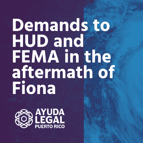 Demands to HUD and FEMA in the aftermath of Fiona